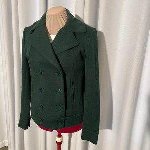 CAbi Green Double Breasted Peacoat